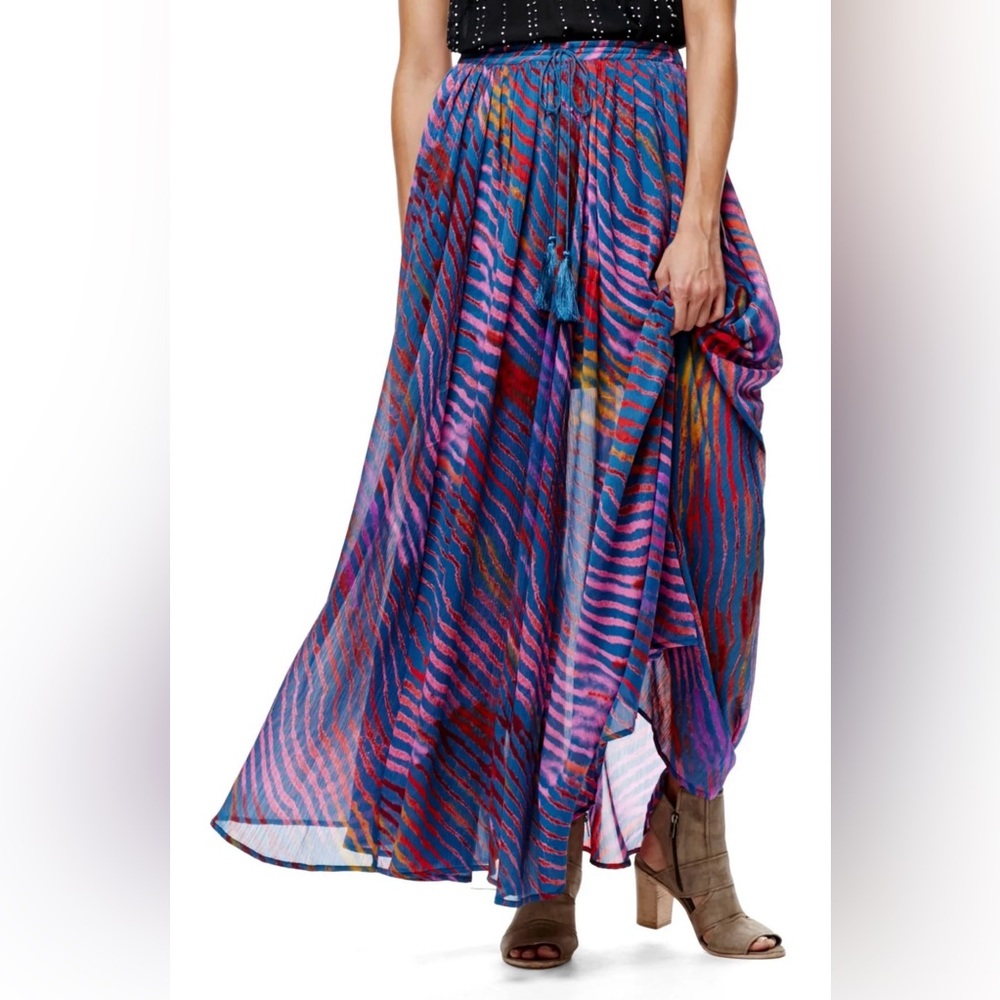 NWT Free People Maxi Skirt True to You XS Multicolored Stripe Boho Gypsy Peasant